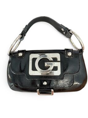 Y2K Guess Black Patent Leather Shoulder Bag